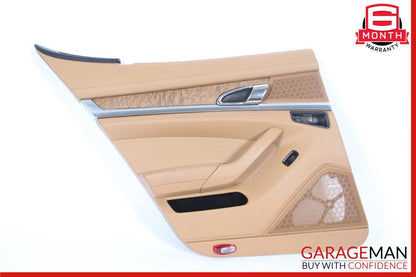 10-16 Porsche Panamera 970 Rear Left Interior Door Trim Panel Cover Assy Beige