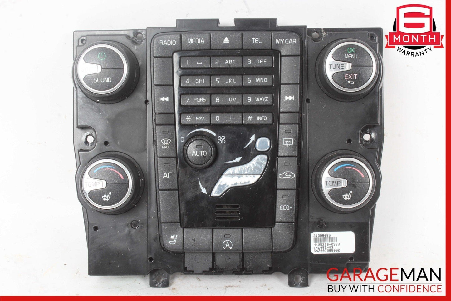 14-18 Volvo S60 V60 Dash Radia AC Heater Climate Control Panel 31398065 OEM