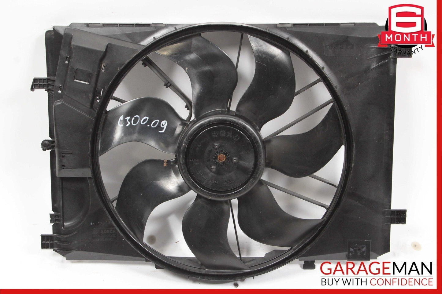 08-11 Mercedes W204 C300 Engine Cooling Radiator Fan Shroud Motor Assembly OEM