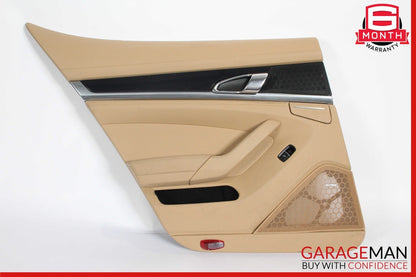 10-16 Porsche Panamera 970 Rear Left Interior Door Panel Trim Cover Assy Beige