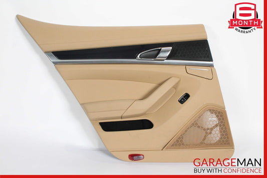 10-16 Porsche Panamera 970 Rear Left Interior Door Panel Trim Cover Assy Beige