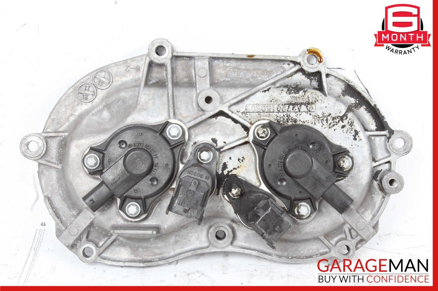 06-13 Mercedes W211 E350 S550 Front Right Engine Timing Chain Cover Plate OEM