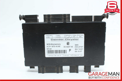 03-12 Mercedes CLS550 GL320 E350 E320 Front Left Side Seat Control Module Unit