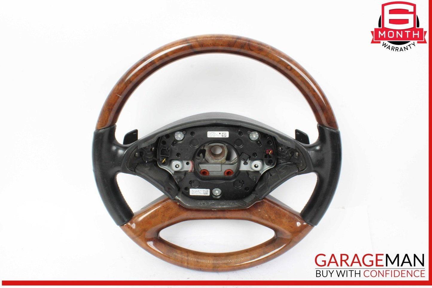 10-14 Mercedes W221 S550 S600 Steering Wheel w/ Paddle Shifters Wood OEM
