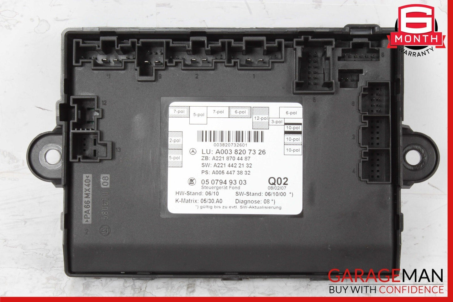 07-13 Mercedes W221 S550 S63 AMG Rear Right / Left Side Door Control Module Unit