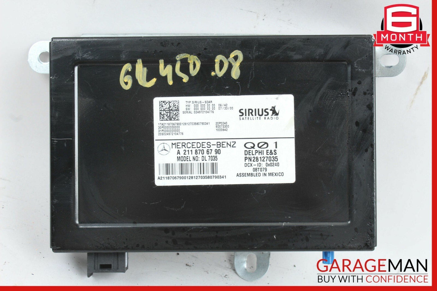03-08 Mercedes GL450 CL600 E350 Sirius Satellite Radio Receiver 2118706790 OEM