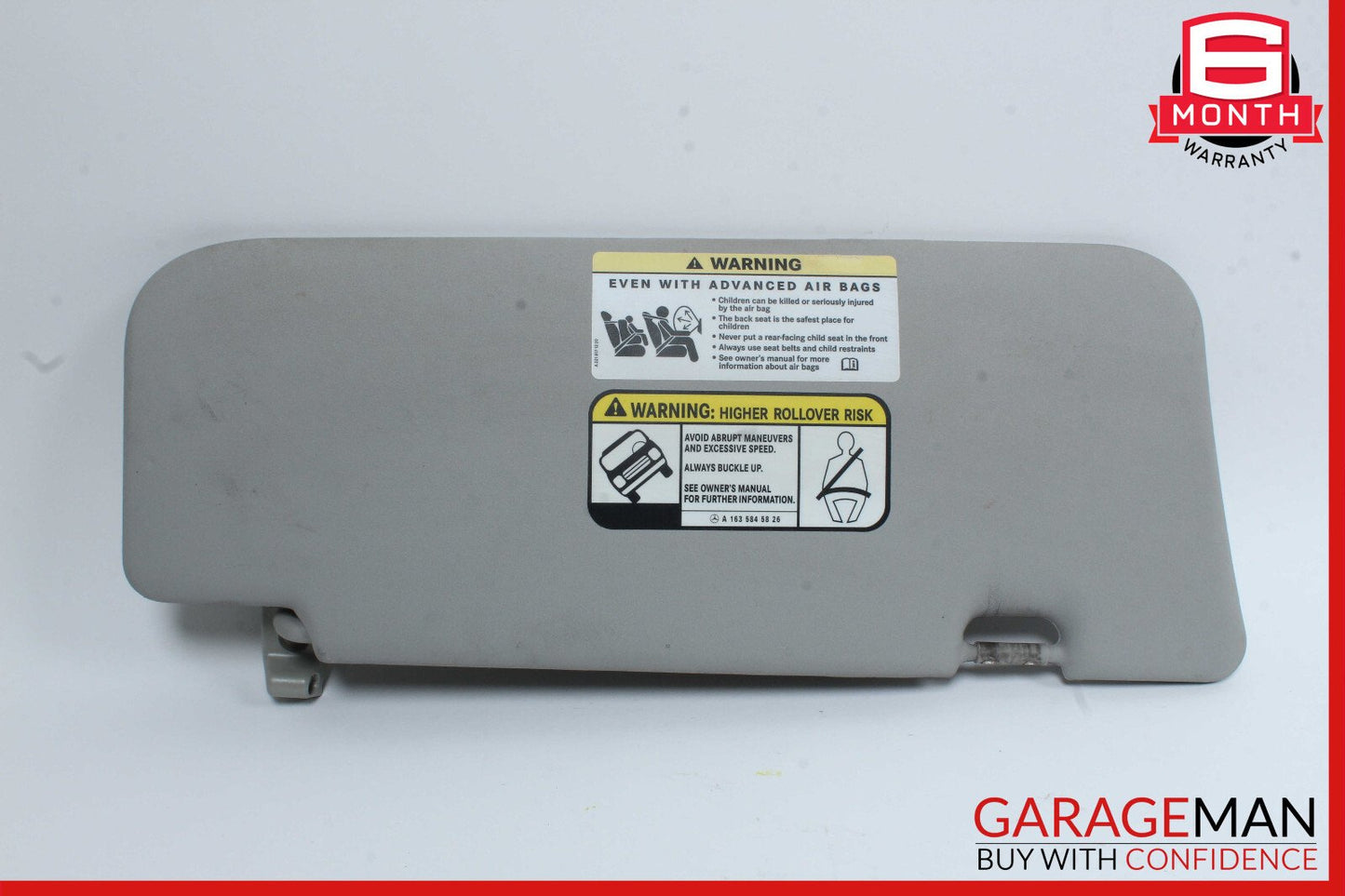 06-12 Mercedes X164 GL450 Front Left Driver Side Sun Visor Sunvisor Gray OEM