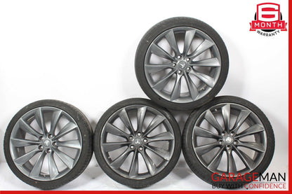 12-17 Tesla Model S Staggered Complete Wheel Tire Rim Set 8.5x9 21" R21 OEM