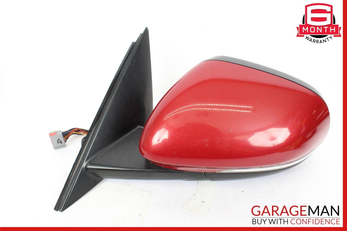16-20 Jaguar XF Front Left Driver Side Door Rear View Mirror Red OEM