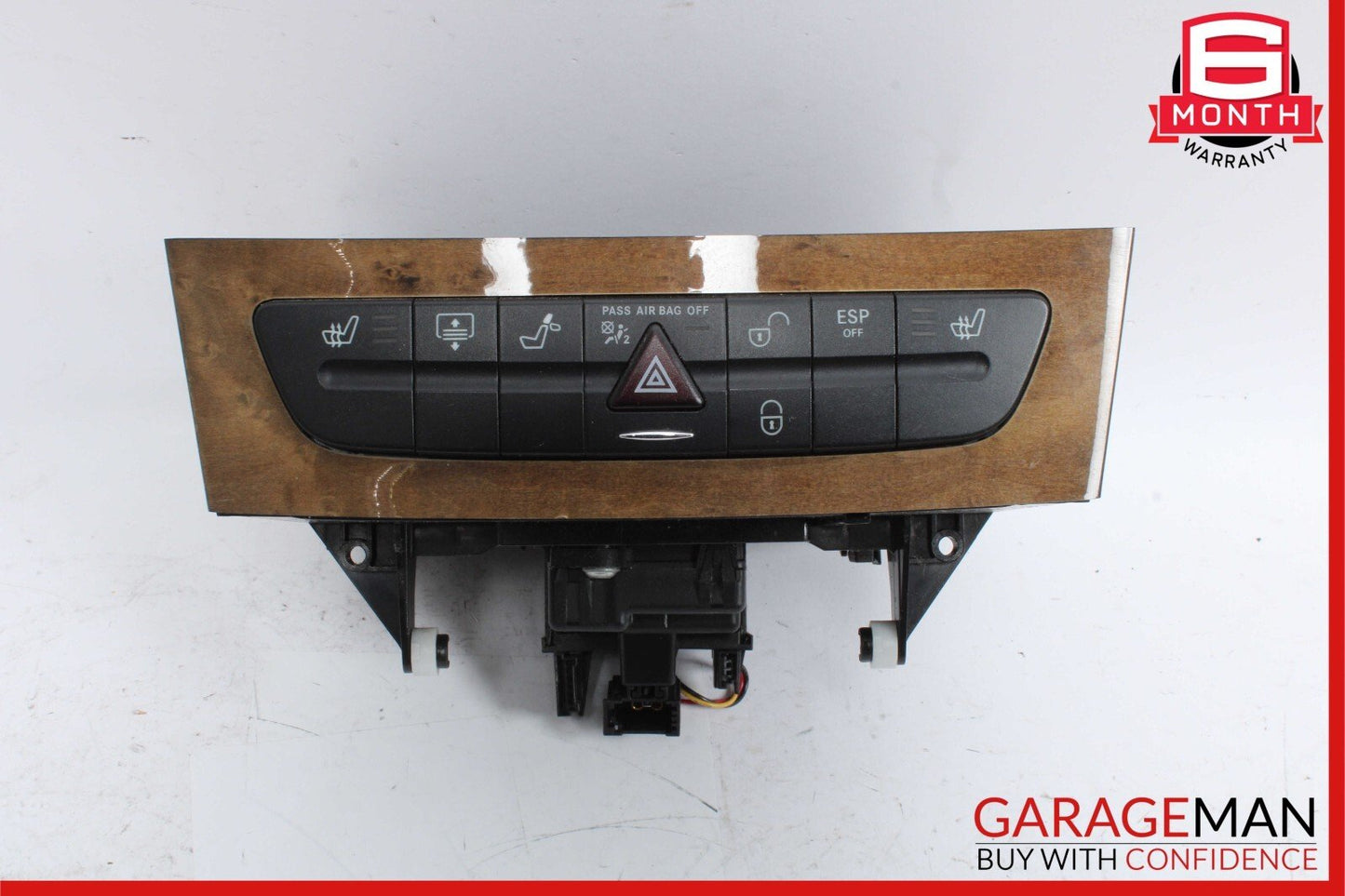 03-09 Mercedes CLS500 E350 E550 Hazard Light Door Lock Switch Panel Control Wood