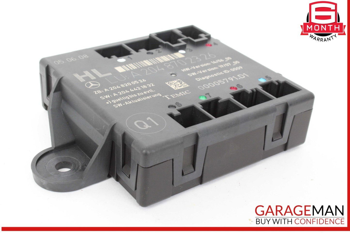 08-18 Mercedes W204 C300 C250 Rear Left Driver Side Door Control Module Unit