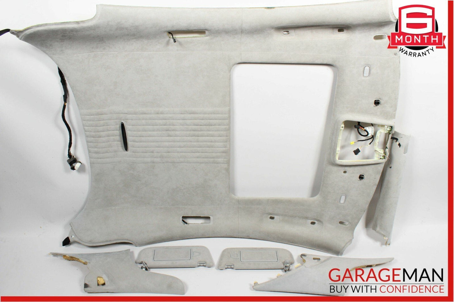 07-10 Mercedes CL600 Roof Headliner Sunshade Pillar Trim Assembly Suede Grey