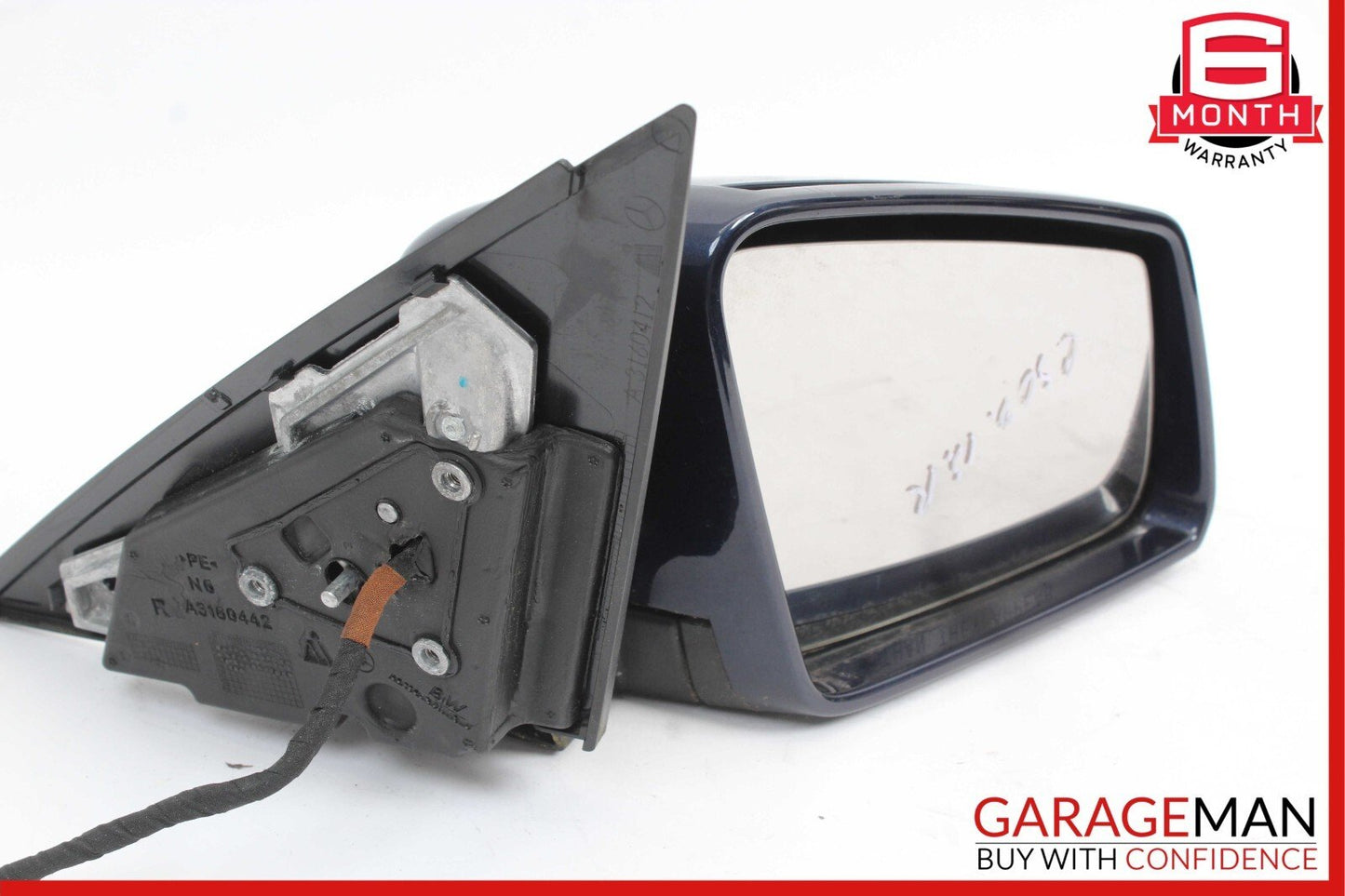 12-14 Mercedes W204 C300 Front Right Side Mirror Door Rear View Glass Blue OEM