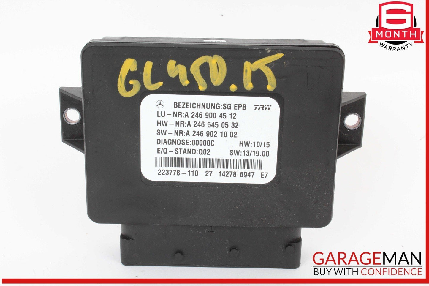 12-16 Mercedes X166 GL450 SLK350 Hand Parking Brake Control Module Unit OEM