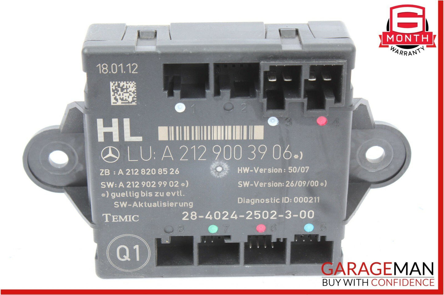 08-14 Mercedes W204 C250 C300 Rear Left Driver Side Door Control Module OEM