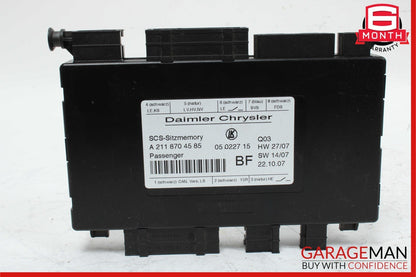 03-12 Mercedes W219 CLS550 CLS63 AMG Front Right Seat Control Module