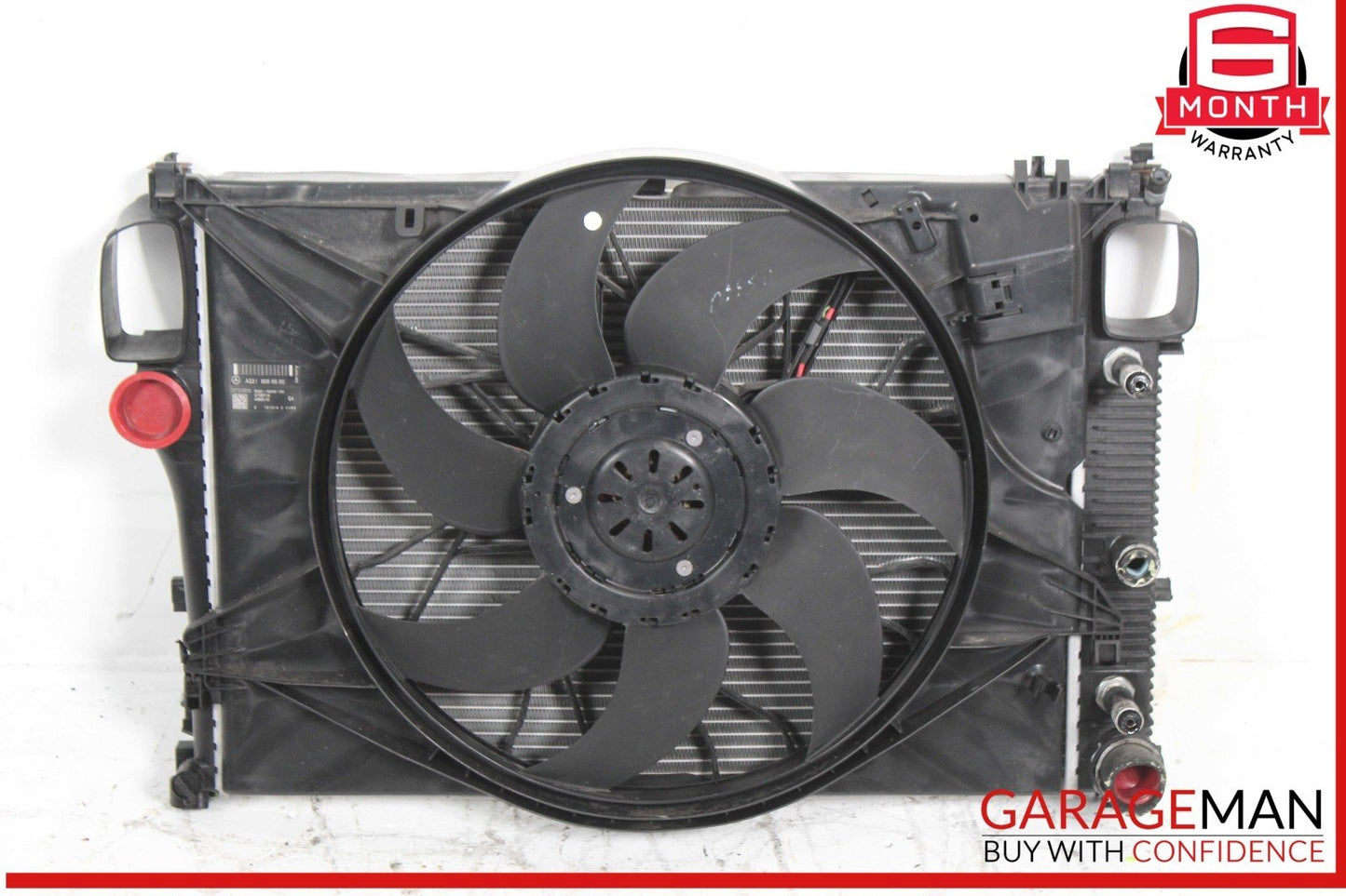 07-14 Mercedes W221 S550 Engine Radiator Cooling Fan Shroud Motor Assembly OEM