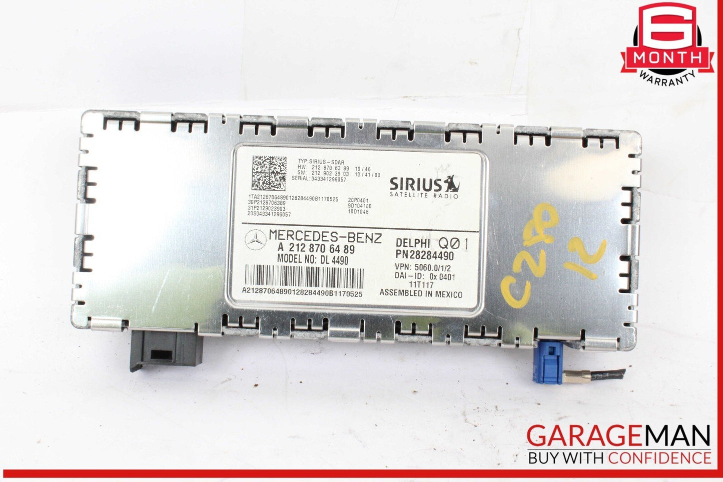 08-12 Mercedes W204 C250 Sirius Satellite Radio Receiver Module 2128706489 OEM