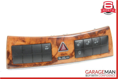 05-09 Mercedes W209 CLK500 Dash Heated Seat ESP Hazard Light Switch Control Wood