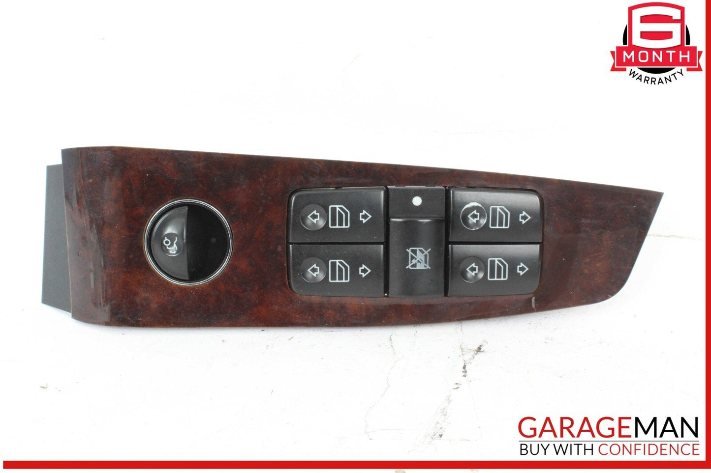 03-06 Mercedes W220 S55 AMG Left Driver Side Master Window Switch Trim Wood