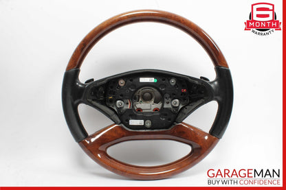 07-10 Mercedes W221 S550 Driver Steering Wheel w/Paddle Shifters Designo Wood