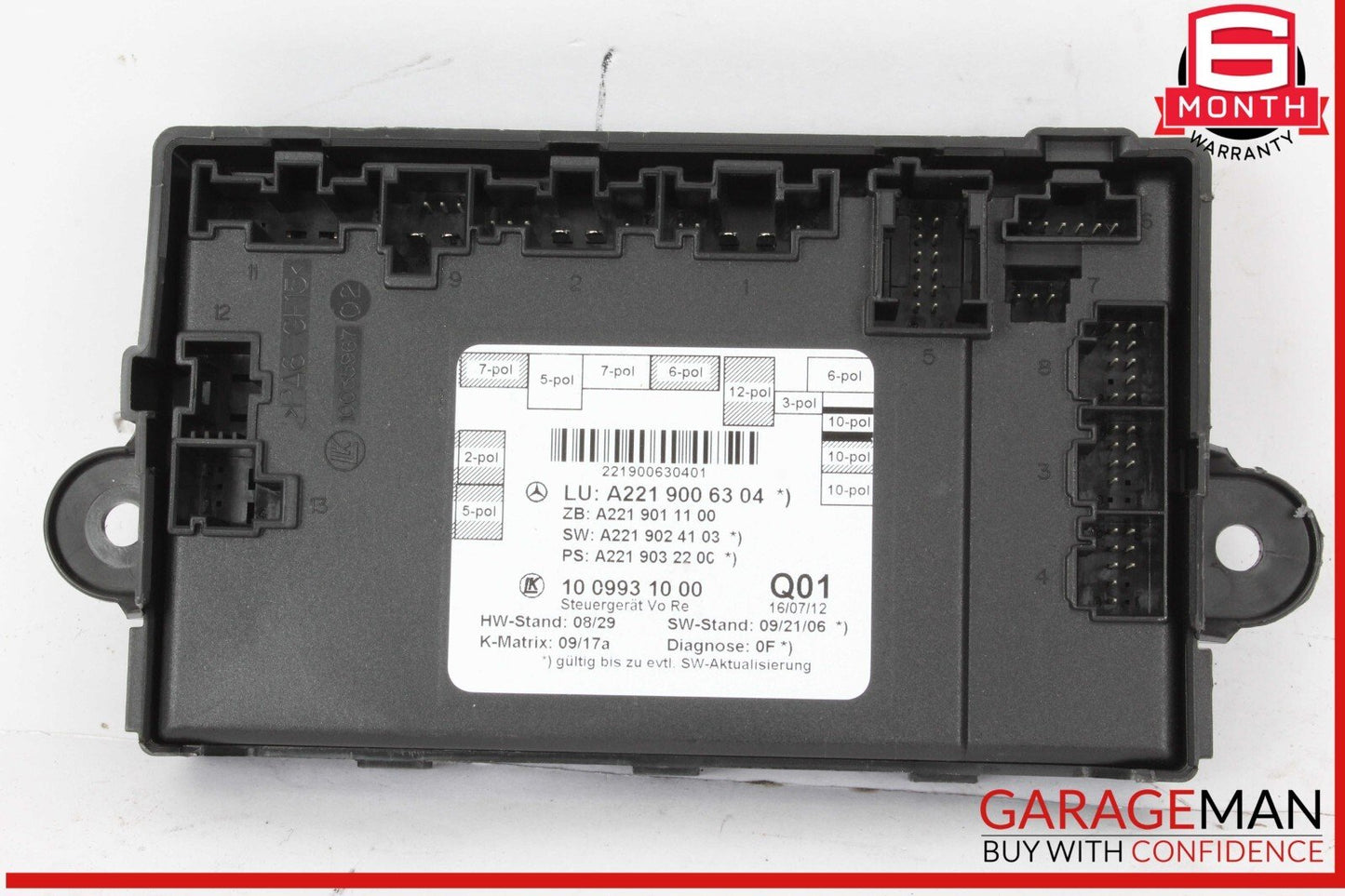07-13 Mercedes W221 S550 S350 S63 Front Right Door Control Module 2219006304 OEM