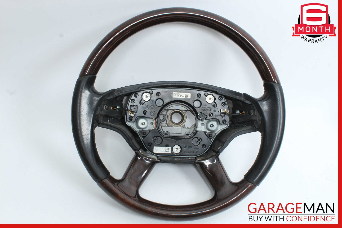 07-10 Mercedes W221 S550 Driver Steering Wheel w/ Paddle Shifters Wood OEM