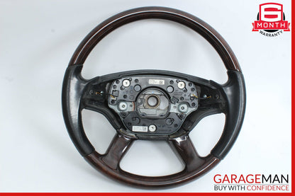 07-10 Mercedes W221 S550 Driver Steering Wheel w/ Paddle Shifters Wood OEM