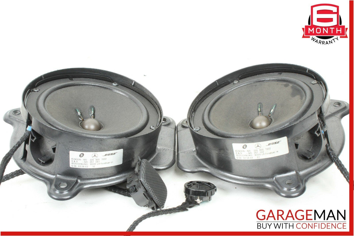 00-06 Mercedes W220 S430 Rear Left & Right Side Door Audio Sound Speaker Set OEM