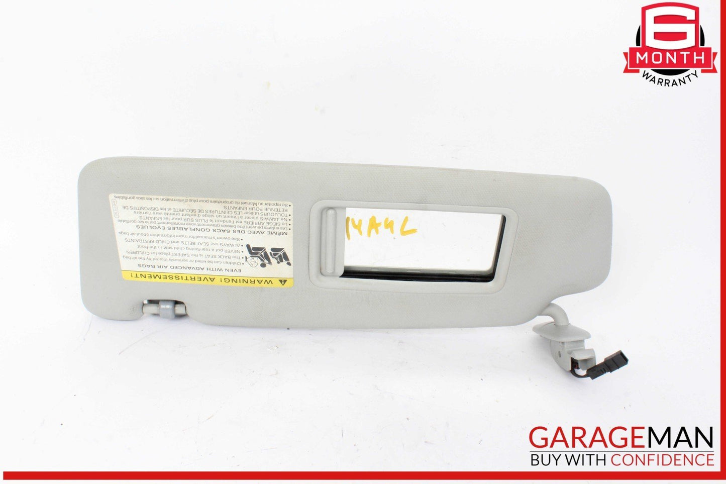 09-16 Audi A4 Front Left Driver Side Sun Visor Sunvisor Gray 8U0857551F OEM