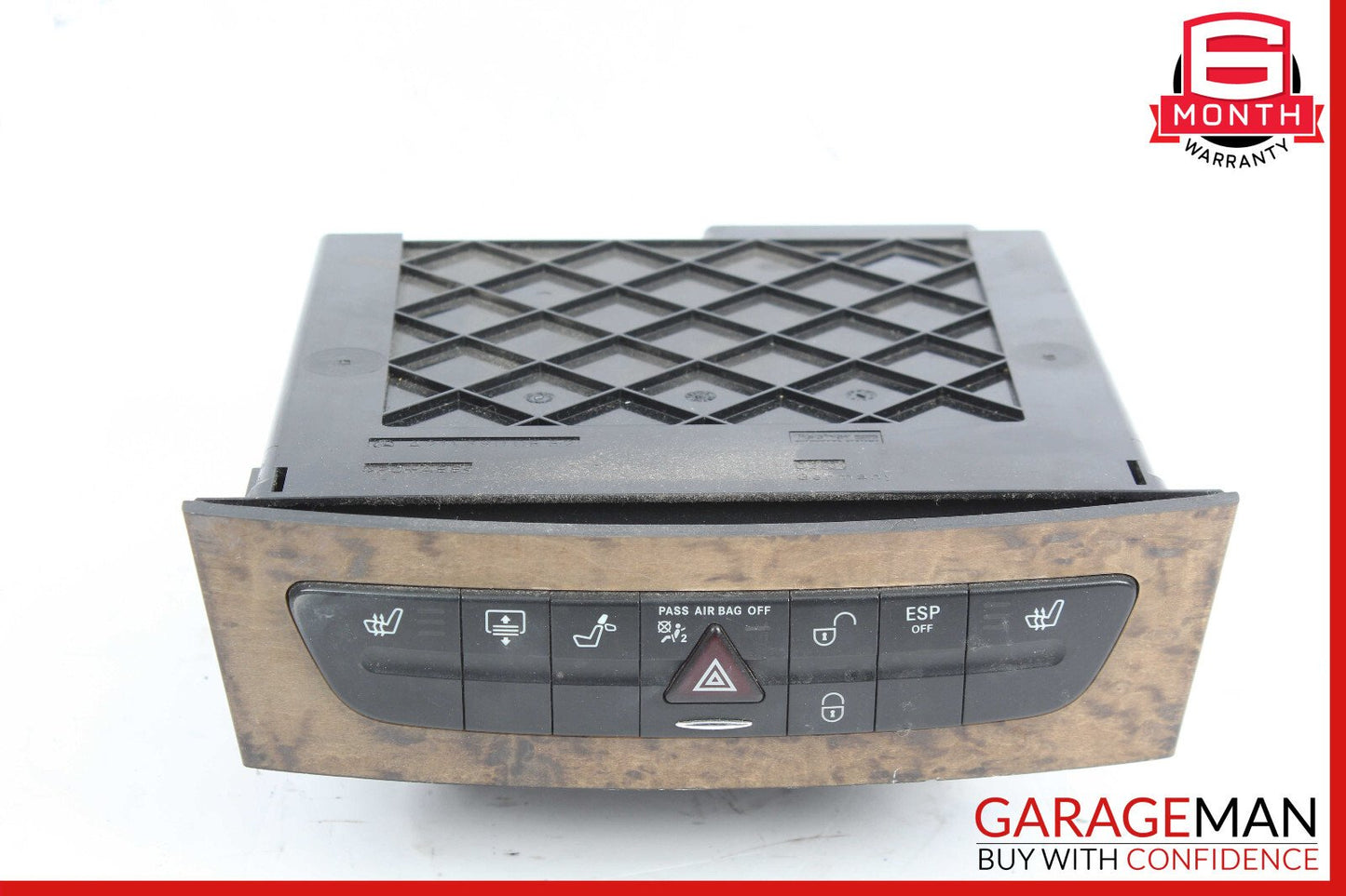 07-09 Mercedes W211 E350 E550 Hazard Light Door Lock Switch Panel Control Wood