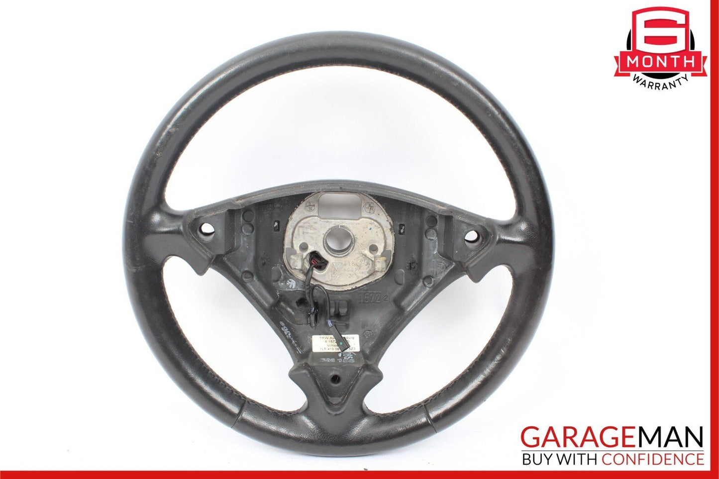 03-10 Porsche Cayenne 955 957 3 Spoke Driver Steering Wheel Leather Black