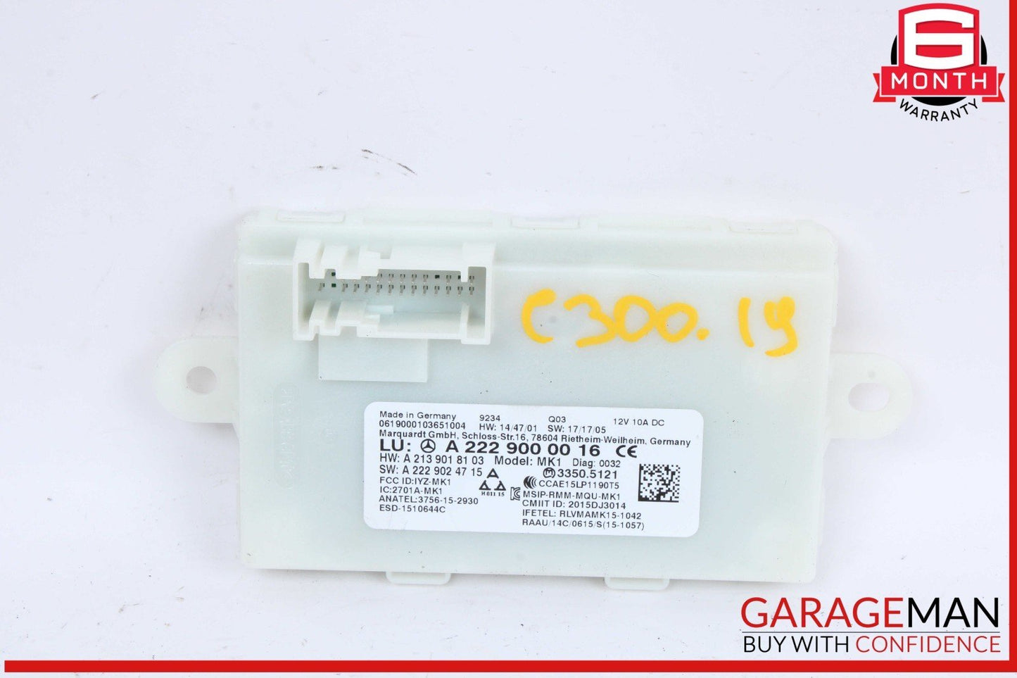 14-19 Mercedes W205 C300 Keyless Key Less Go Entry Control Module Unit OEM