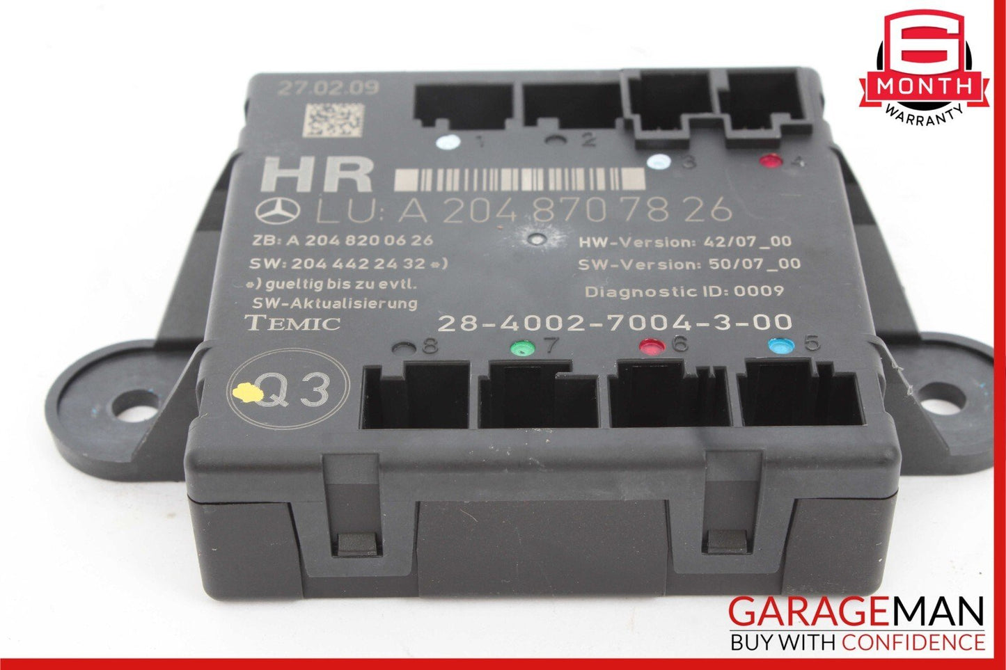 08-11 Mercedes W204 C300 C350 C63 AMG Rear Right Side Door Control Module Unit