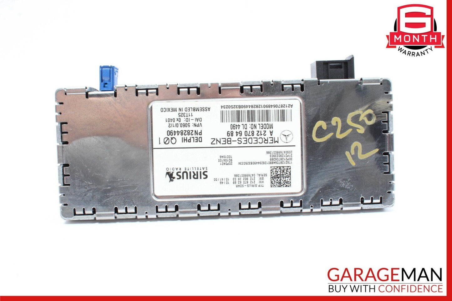 10-17 Mercedes W212 E350 C250 C300 Sirius Satellite Radio Receiver Module