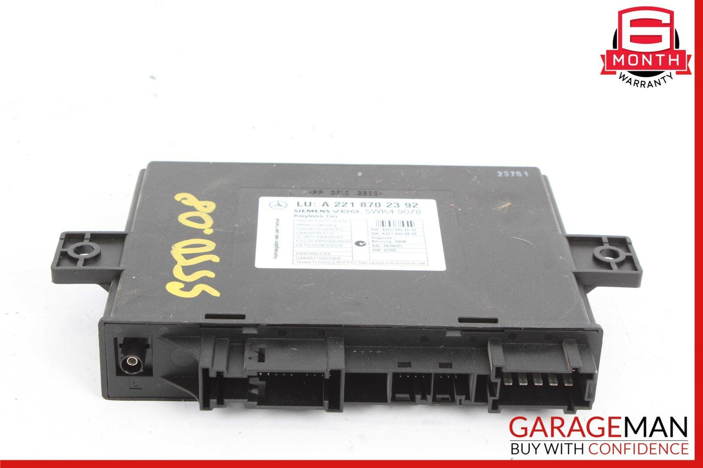 07-10 Mercedes W221 S550 CL550 Keyless Go Control Module 2218707392 OEM