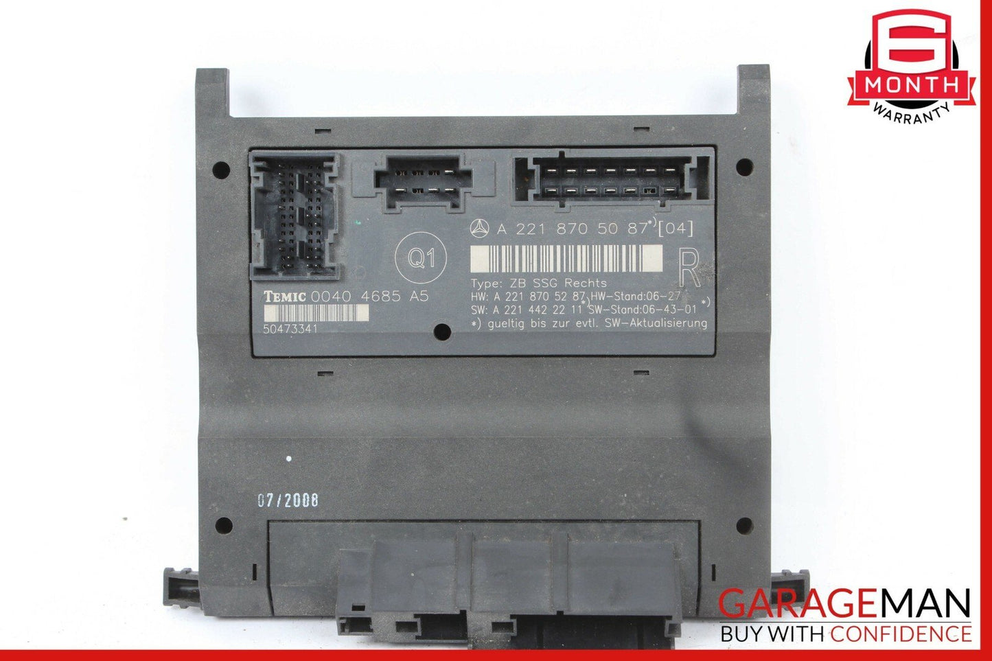 07-13 Mercedes W221 S550 Front Right Side Seat Controller Module Unit 2218705087