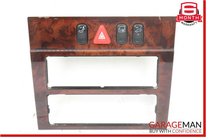 98-02 Mercedes W210 E320 E420 Front Center Console Dash Hazard Switch Trim Wood