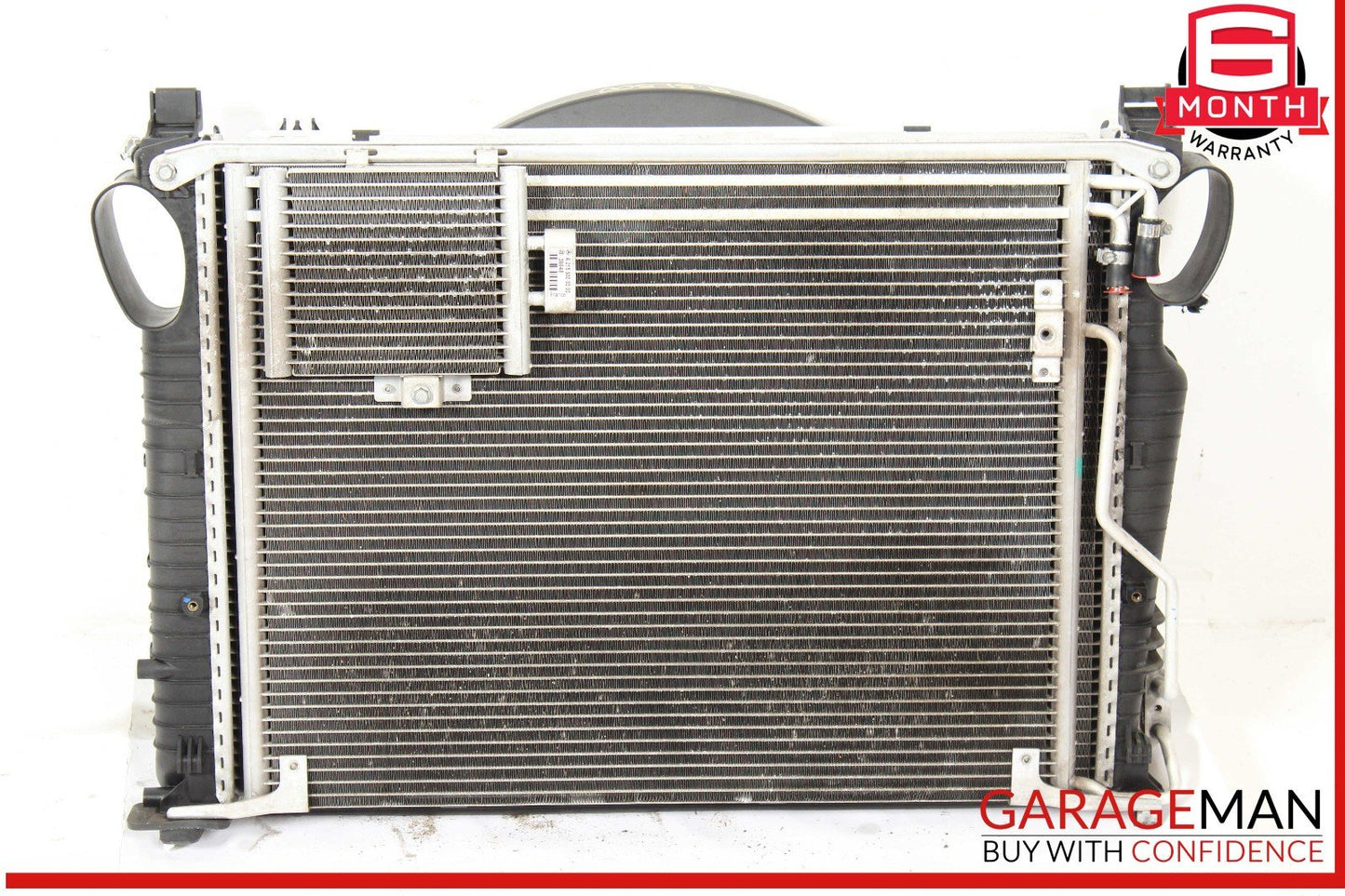 03-06 Mercedes R230 SL500 Engine Motor Cooling Radiator Fan Shroud A/C Condenser