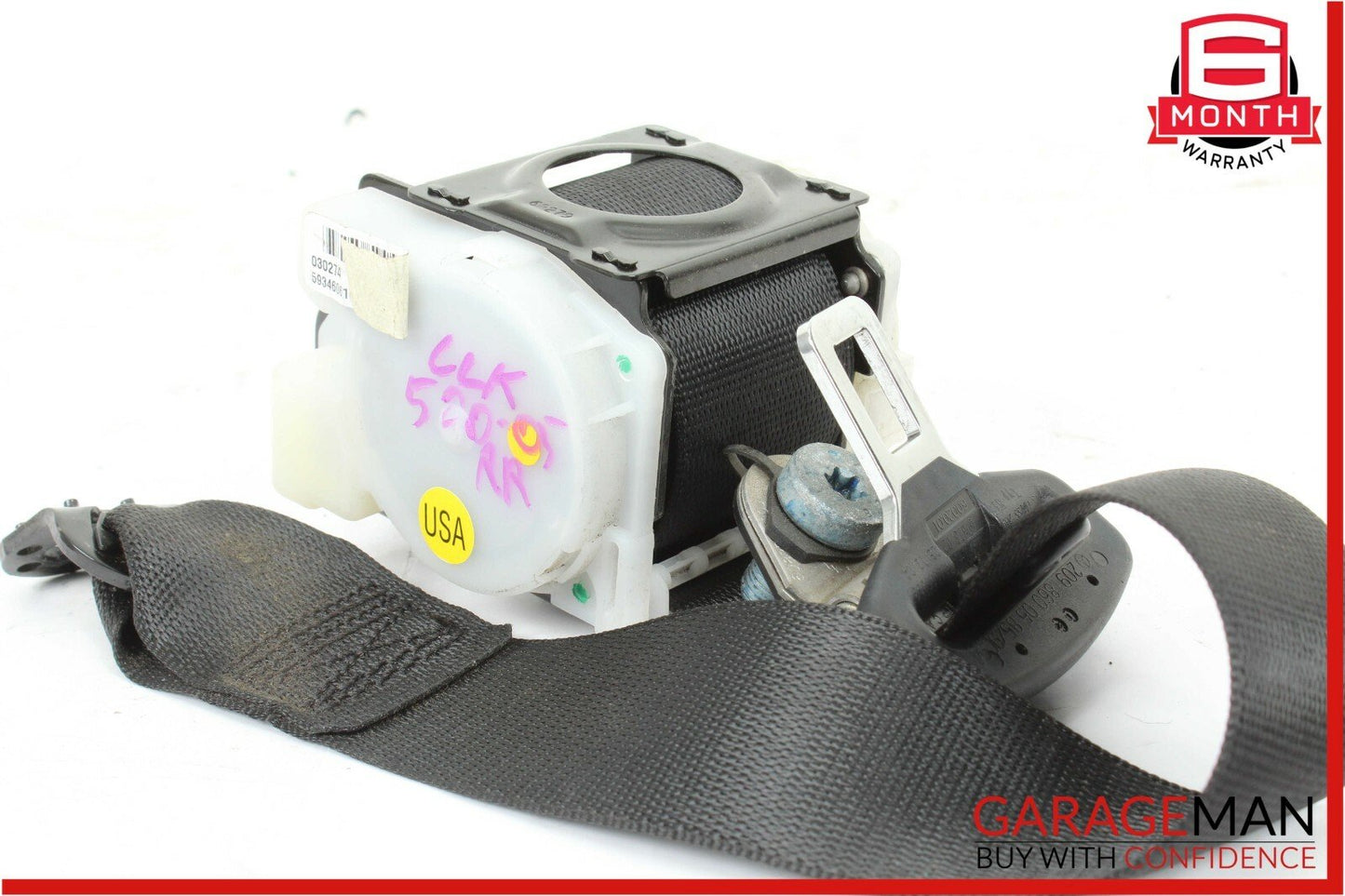 03-09 Mercedes W209 CLK500 Rear Right Side Seatbelt Seat Belt Retractor Black