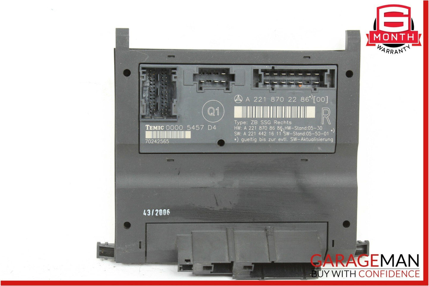 07-09 Mercedes W221 S550 S600 Front Right Under Seat Controller Module