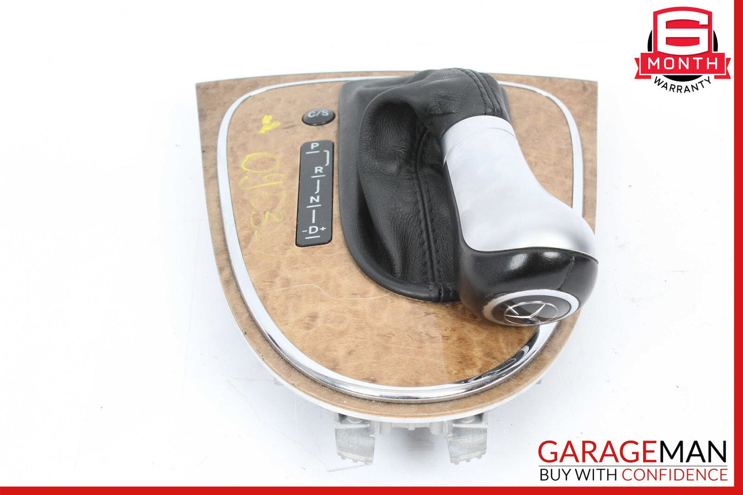 07-09 Mercedes W211 E350 E550 Shift Shifter Knob Boot Cover Bezel Trim Wood OEM
