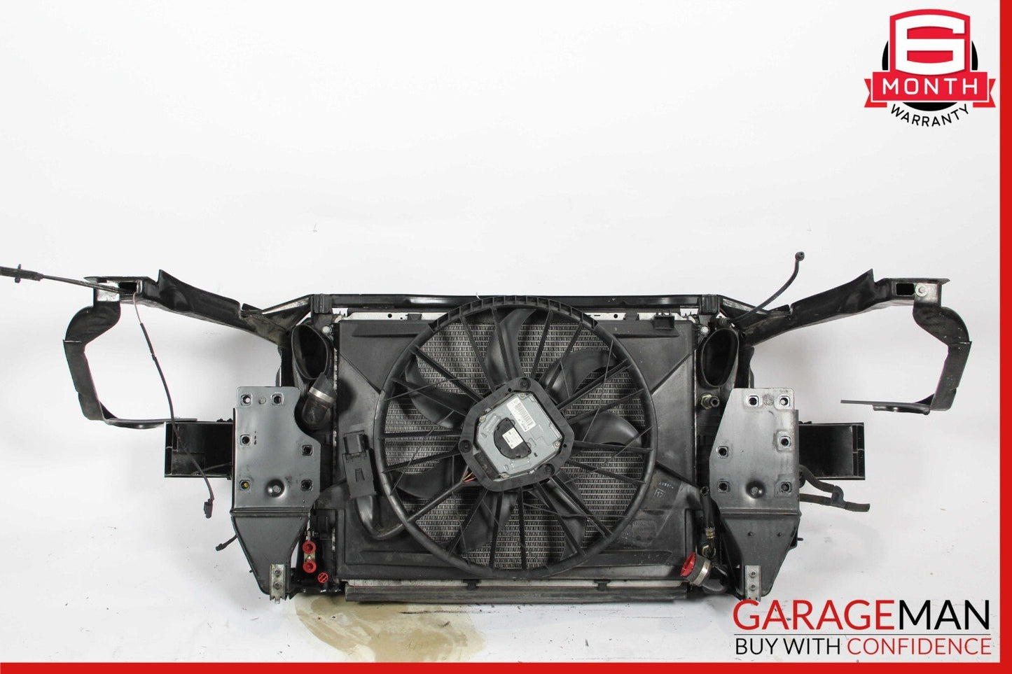 03-06 Mercedes R230 SL500 Engine Cooling Radiator Fan Shroud A/C Condenser Assy