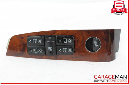 03-06 Mercedes W220 S500 S55 AMG Left Side Master Window Switch Trim Wood OEM