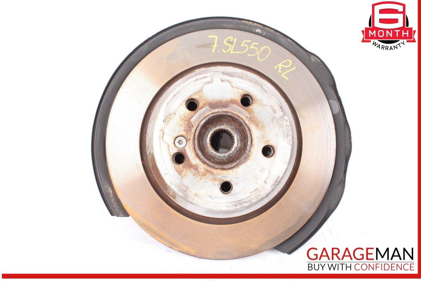 03-12 Mercedes R230 SL550 Rear Left Side Spindle Knuckle Hub w/ Rotor Disc OEM