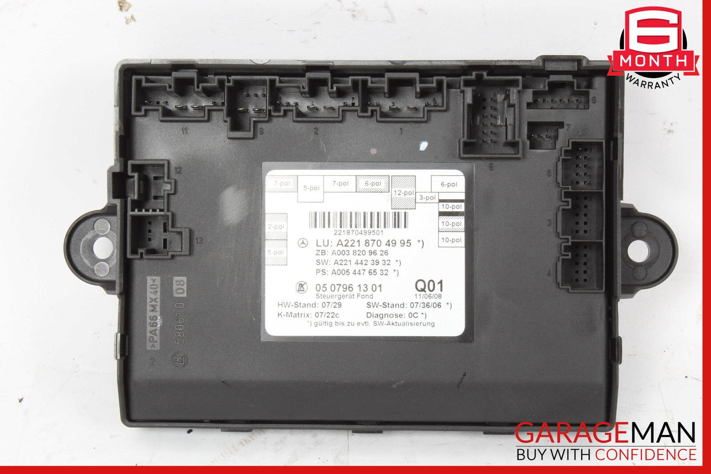07-13 Mercedes W221 S63 Rear Right or Left Side Door Control Module OEM