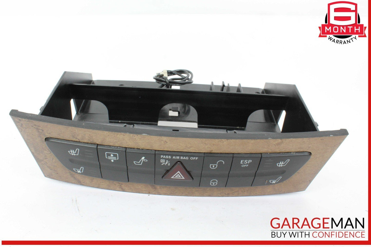 07-09 Mercedes W211 E550 CLS550 E63 AMG Hazard Switch Control Panel Wood OEM