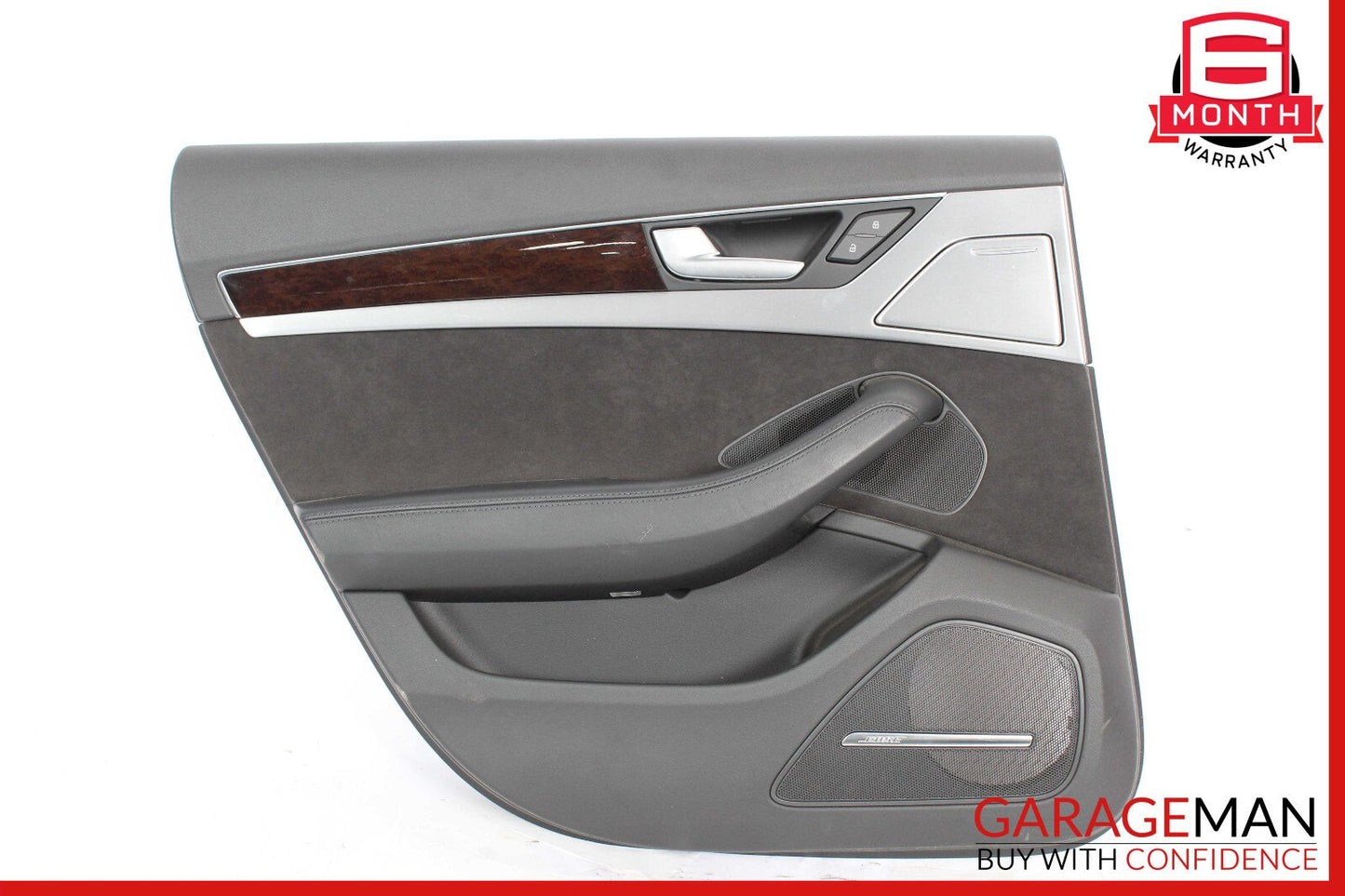 11-17 Audi A8 Interior Door Panel Rear Left Driver Side Black OEM