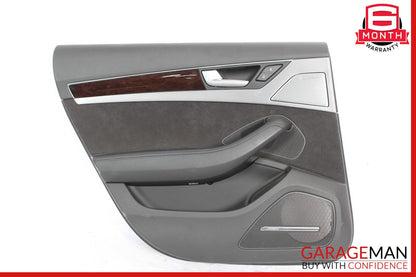 11-17 Audi A8 Interior Door Panel Rear Left Driver Side Black OEM