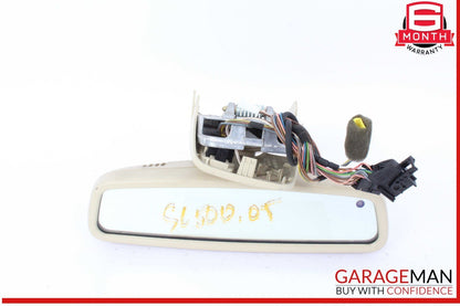 03-06 Mercedes R230 SL500 Interior Front Top Upper Rear View Mirror Beige OEM